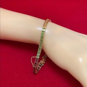 14K multicolored gemstone bracelet